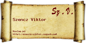 Szencz Viktor névjegykártya